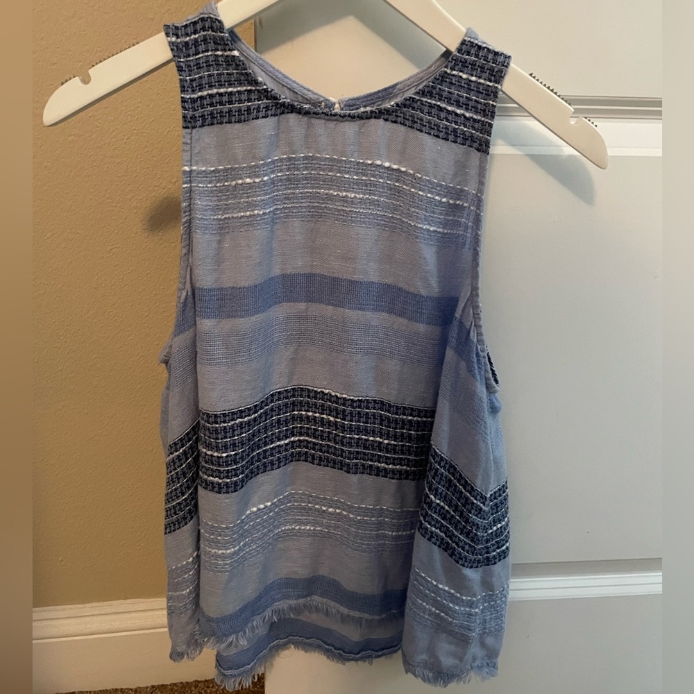 Cloth & Stone Sleeveless Wide Stripe Weave Top